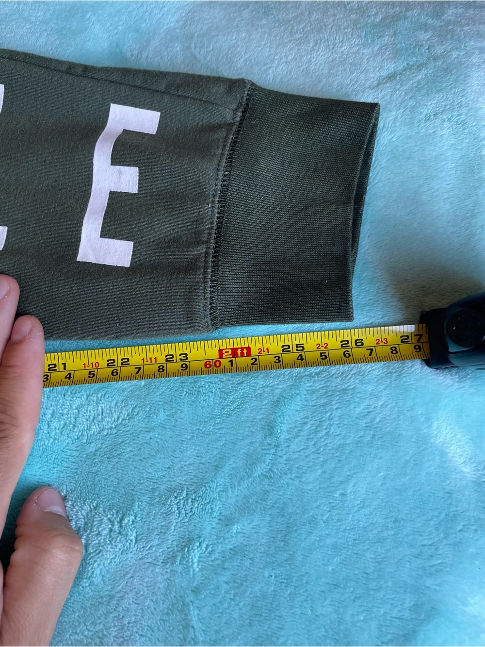 Aéropostale Olive Green Vertical Block Logo Fleece Joggers M - Picture 3 of 9